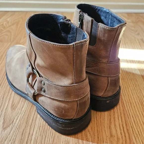 Donald J Pliner Men's  Moto Riding Biker Short Rider Brown Boho Fall Boots 8. - Picture 6 of 10